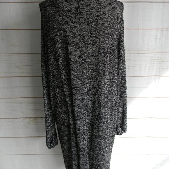 Lane Bryant Long Black/White Lightweight Knit Duster Sweater Cardigan  18/20 - Picture 4 of 5